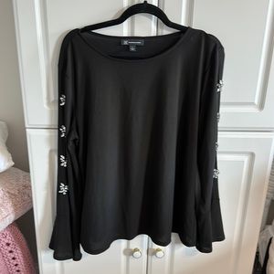 Inc rhinestone long sleeve top
